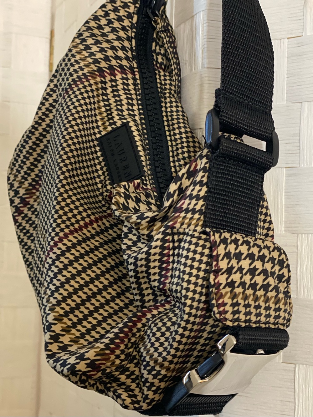 Lauren Ralph Lauren hounds tooth printed polyester hobo shoulder bag
